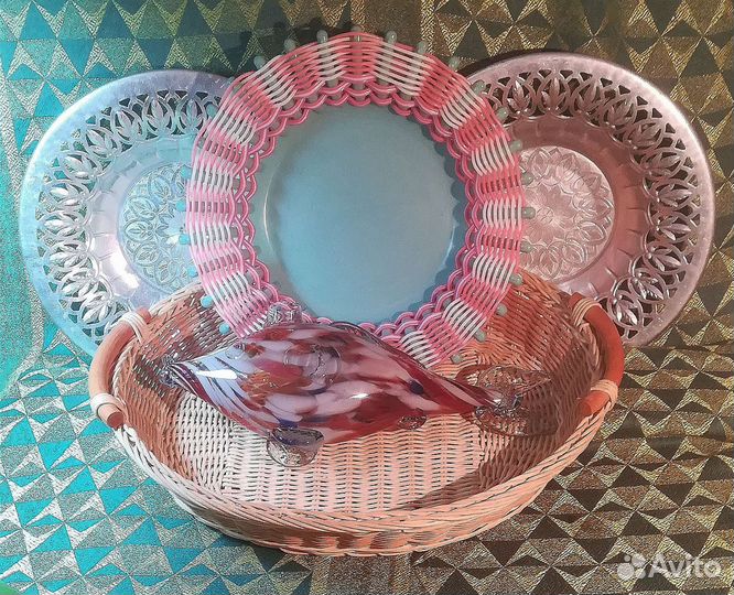 Хлебницы СССР и графин стекло рыба