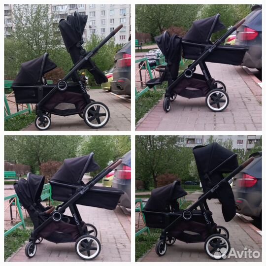 Коляска для двойни погодок