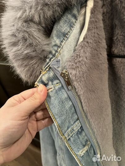 Джинсовая куртка женская зимняя