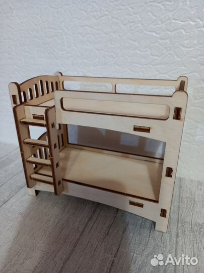 Кроватка в кукольный домик 2-х ярусная