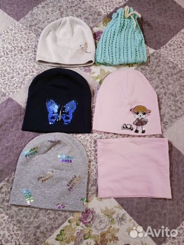 Шапочки на девочку 5-8 лет