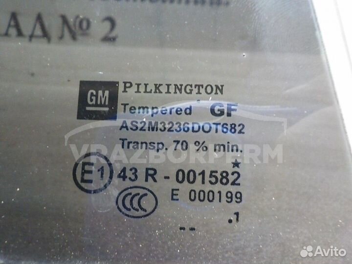 Стекло двери задней правой глухое (форточка) Opel
