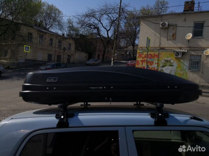 Автобокс черный карбон 390л на Альто с установкой