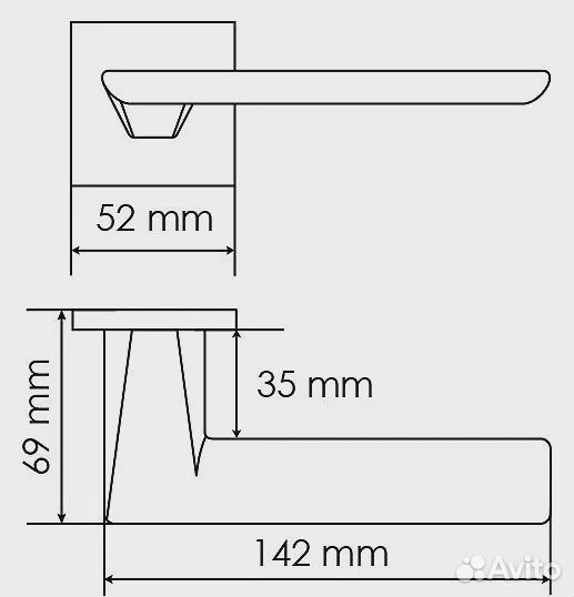 Ручка дверная morelli mh-51-s6 plateau bl чёрный