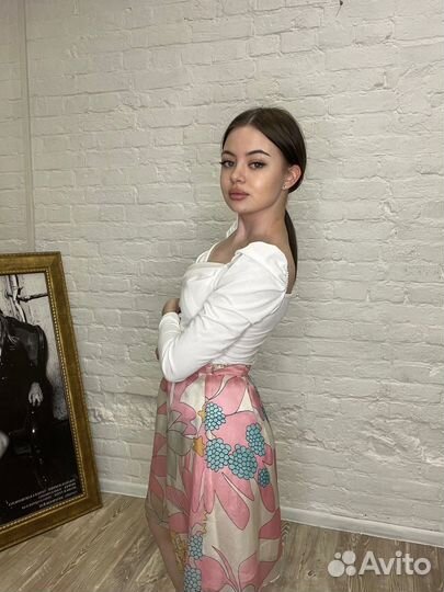 Юбка миди дизайнерская S