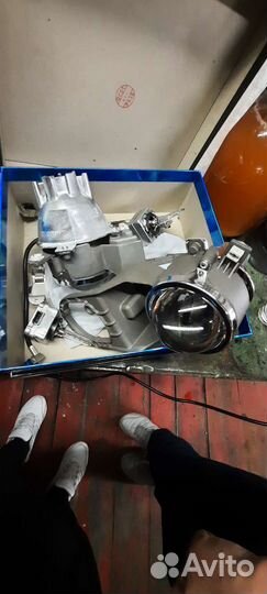 Штатный ксенон и линзы Santa Fe 2 Рестайл