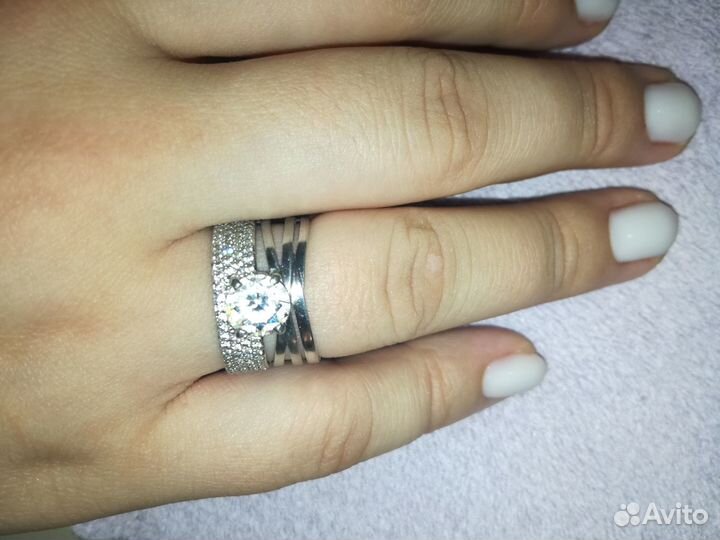 Серебряное двойное кольцо