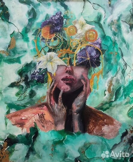 Картина акриловая, В лабиринте разума 