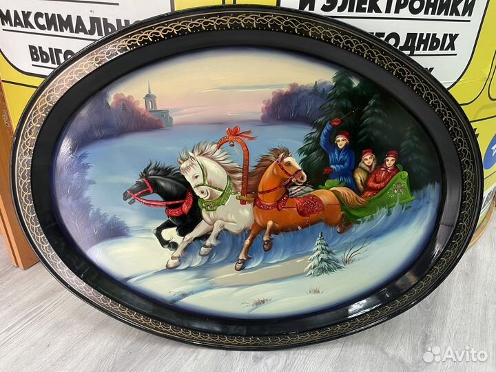 М.21236 Поднос Жостово Тройка