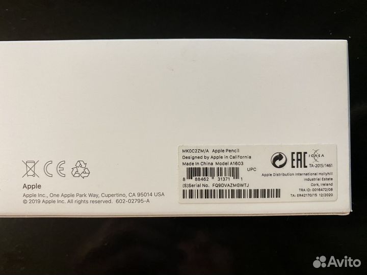 Стилус Apple Pencil (1-го поколения), белый