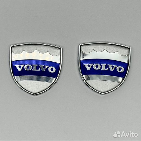 Шильдики эмблемы 2 шт. volvo логотип синяя вольво