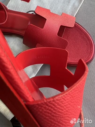 Сандалии Hermes epsom rouge