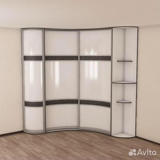 Радиусные угловые шкафы-купе, на заказ с фабрики