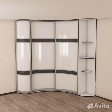 Радиусные угловые шкафы-купе, на заказ с фабрики