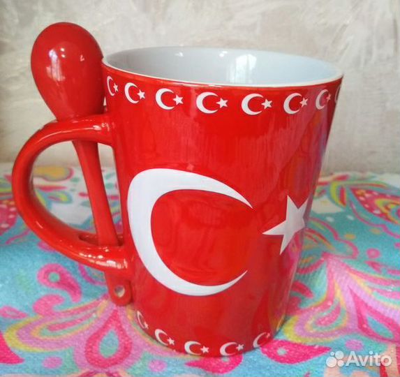 Чашка кружка с ложкой, сувенир, Турция