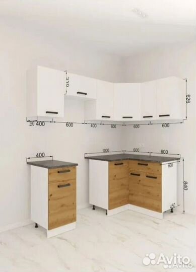 Кухня угловая Брауни 2.0м*1.2