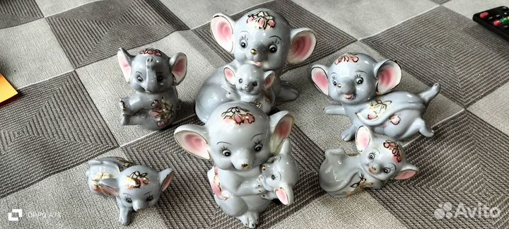 Фарфоровые статуэтки мышки. Оленёнок СССР