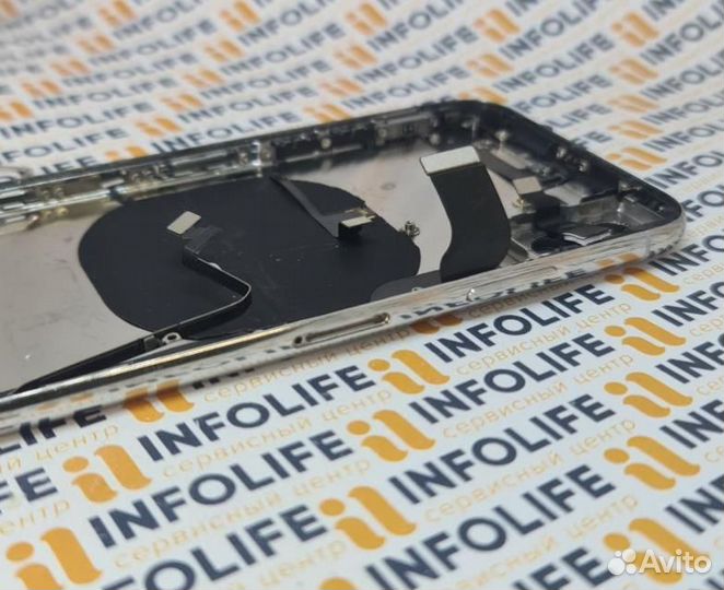 Корпус/задняя крышка iPhone X + шлейфа Silver