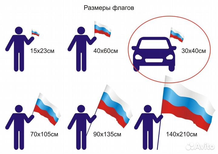 Знамя Победы 30х40 см с креплением на боковое стек