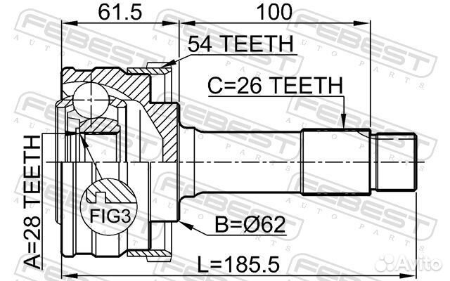 Шрус внешний перед прав/лев 1610460A54 Febest