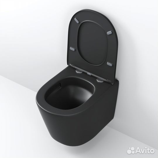 Унитаз GR-4477bmsq (485*360*330) черный матовый п