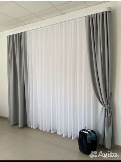 Тюль готовый вуаль и мрамор, Шторы готовые
