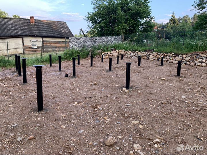 Винтовые сваи под баню Монтаж свайного фундамента