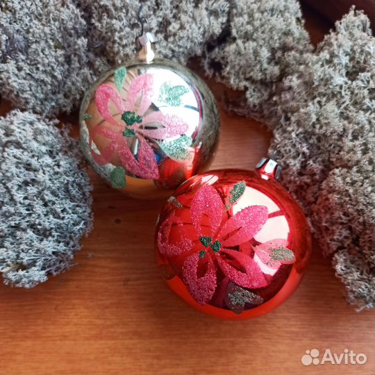 Елочные игрушки, стекло, прошлый век, СССР