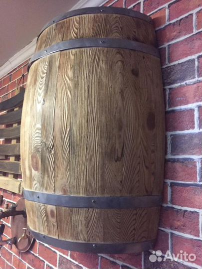 Срез деревянной бочки (половина)