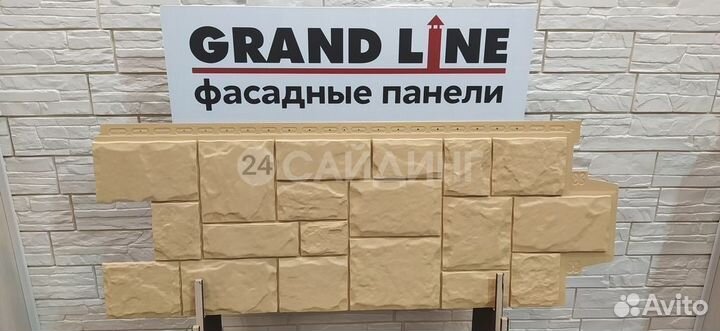 Фасадные панели Grand Line Крупный Камень Песочный