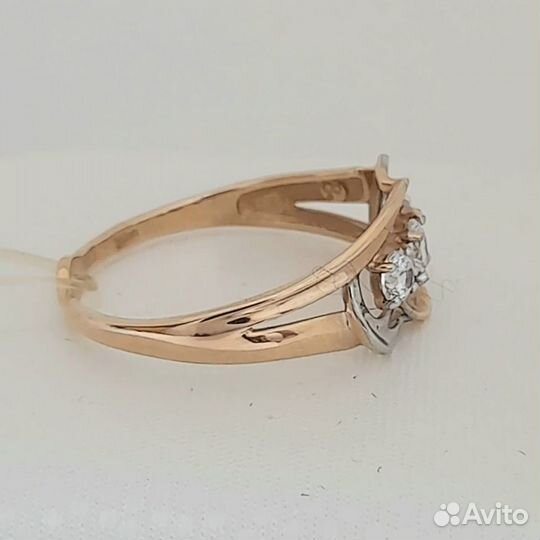 Кольцо / размер 18,5 / 2,01г / Золото585 / фианиты круглые