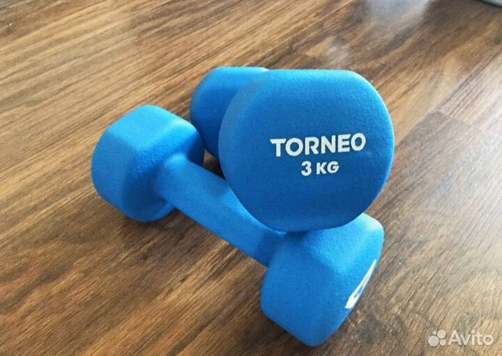 Гантели 3 кг обрезиненные Torneo