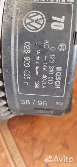 Генератор vw golf 3,passat 3,caddy 2 0123310019