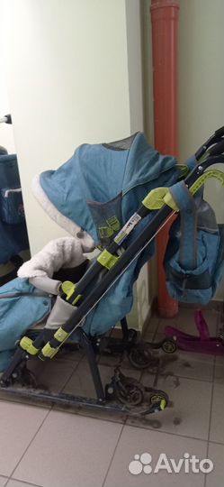 Детские санки коляска с колесами