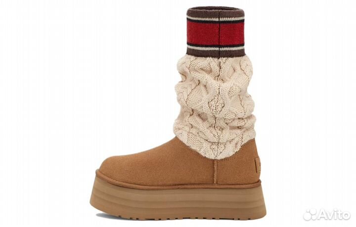 UGG Classic Sweater Letter Boot Chestnut Women's (41)