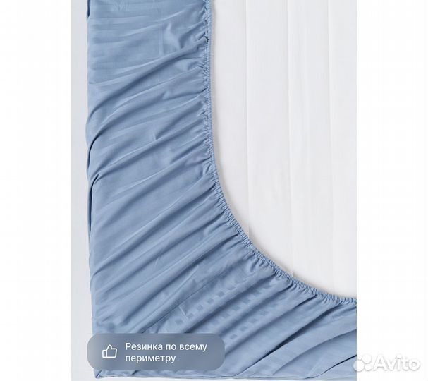 Простыня GoodNight Pure Страйп-сатин 160*200*35, с