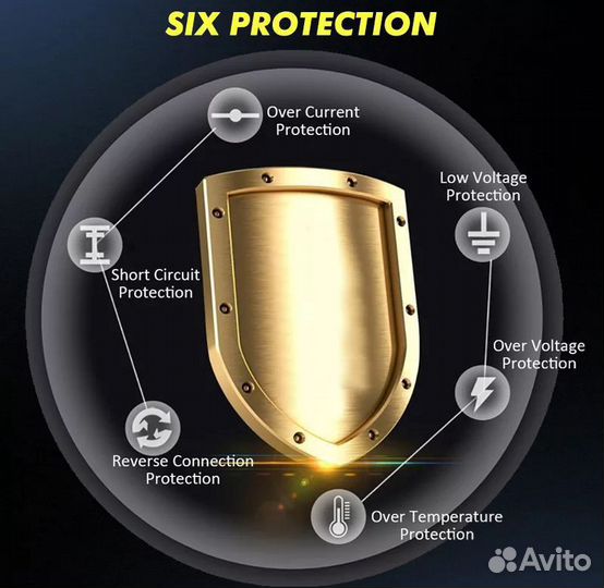 Автомобильное зарядное устройство 12V 4Ач-100Ач