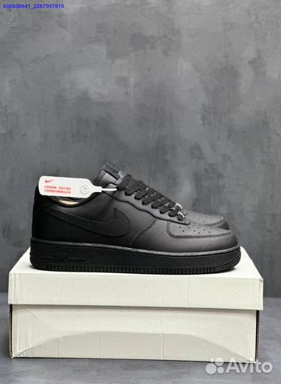 Кроссовки Nike force 1 черные мужские (Арт.47774)