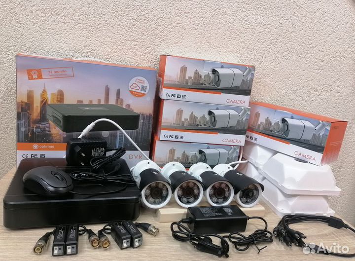 Комплект видеонаблюдения - 4 камеры