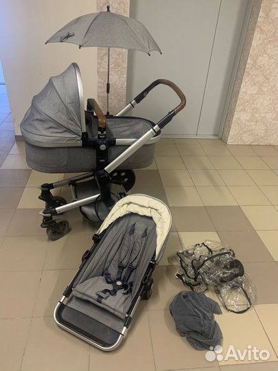 Joolz day studio серая джинсовая Коляска 2 в 1