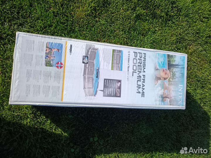 Каркасный бассейн intex 3.6676серый,весь комплект