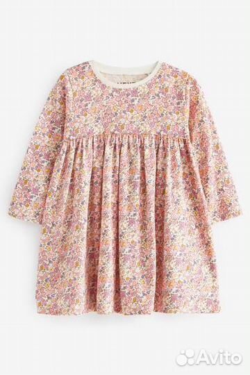 Next. Платье розовое с длинным рукавом. (3-4г.)