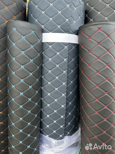 Экокожа стеганая ромб