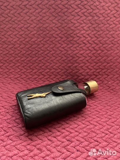 Фляжка охота Стекло Кожа Бронза