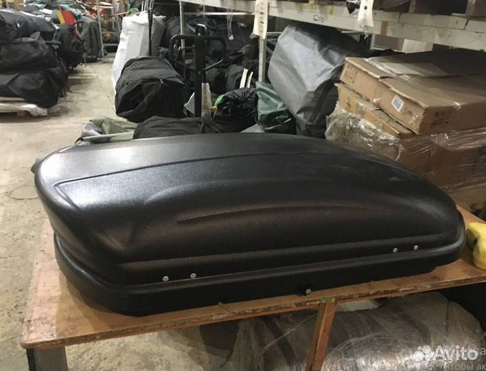 Автобокс на крышу 350 л черный б/у