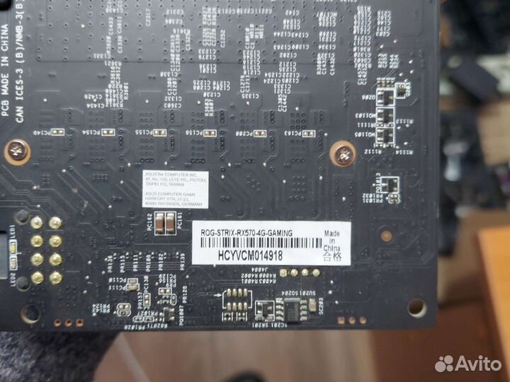 Asus Rog strix RX570 4гб без кожуха и вент