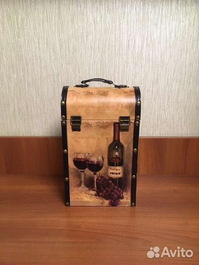 Шкатулка футляр для двух бутылок подарочная