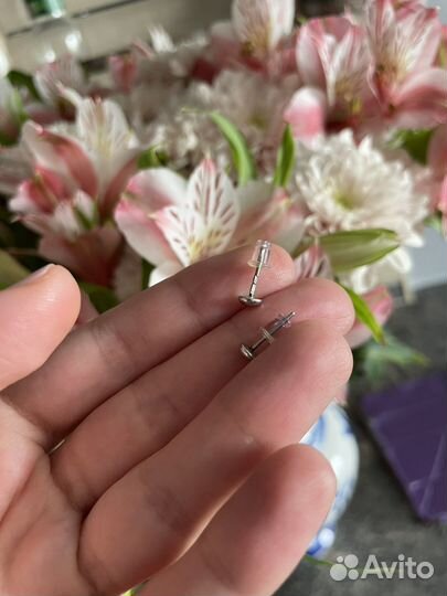 Серьги гвоздики серебро 925