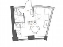 Квартира-студия, 17,7 м², 4/5 эт.