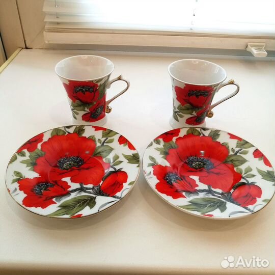 Кофейный набор из фарфора Elan Gallery серия Маки